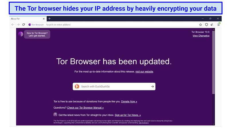 Graphic showing Tor browser